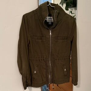Olive Green Zip-Up Jacket
